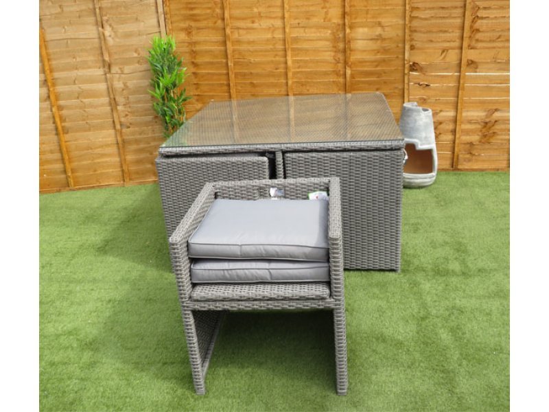 Tuscany Deluxe Cube Set in Grey Rattan